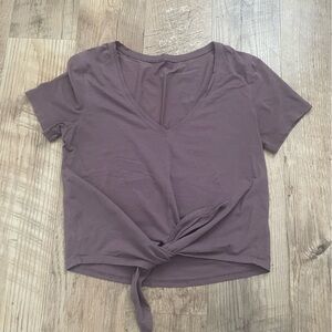lululemon athletica Mauve Short Sleeve Tie-Front Top
